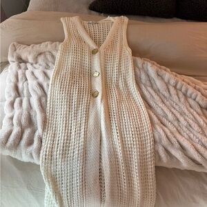 Anthropologie Cream Sweater Vest -worn once!!!